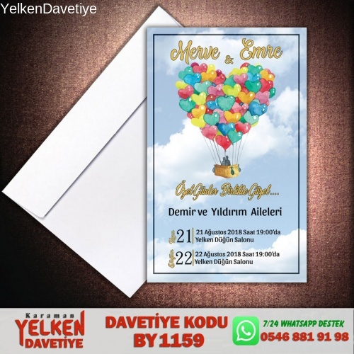 1000 Adet Beyaz Zarflı Davetiye Modeli