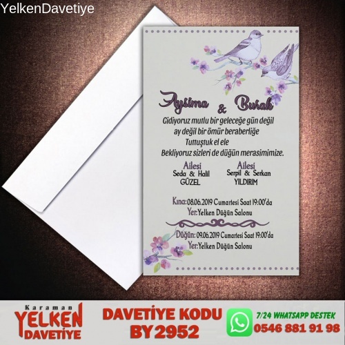 1000 Adet Beyaz Zarflı Davetiye Modeli