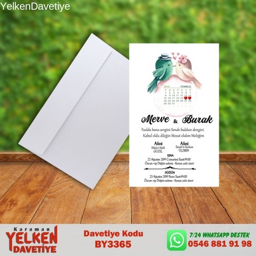 1000 Adet Beyaz Zarflı Davetiye Modeli