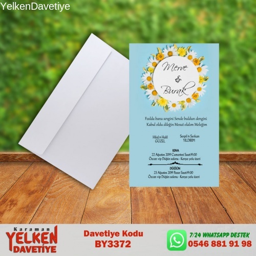 1000 Adet Beyaz Zarflı Davetiye Modeli