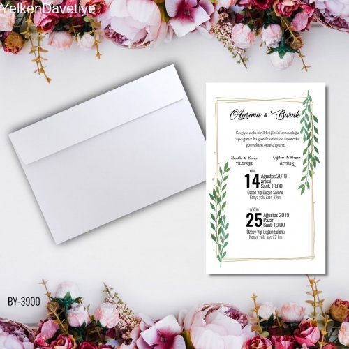 Beyaz Zarflı Davetiye Modeli