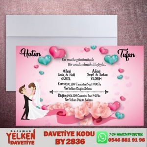 1000 Adet Beyaz Zarflı Davetiye Modeli