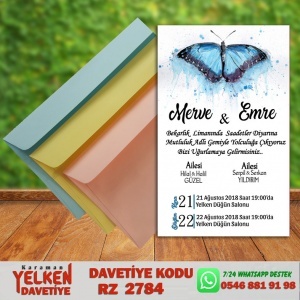 1000 Adet Renkli Zarflı Davetiye Modeli