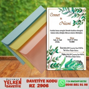 1000 Adet Renkli Zarflı Davetiye Modeli