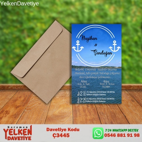 1000 Adet Çaycuma Zarflı Davetiye Modeli