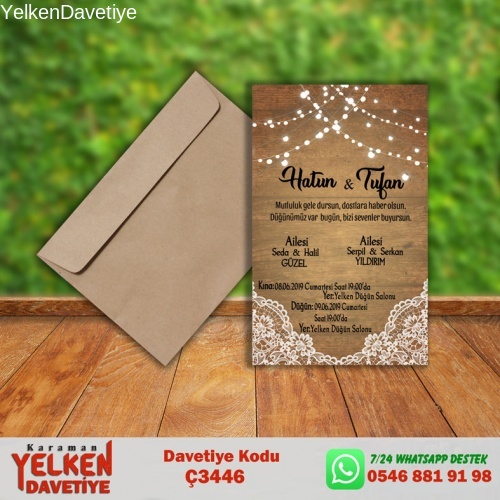 1000 Adet Çaycuma Zarflı Davetiye Modeli