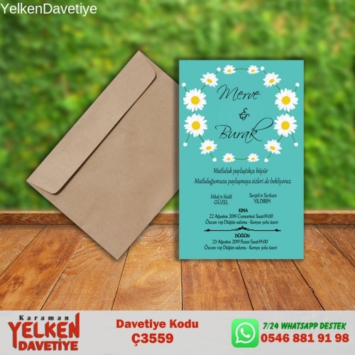 Çaycuma Zarflı Davetiye Modeli