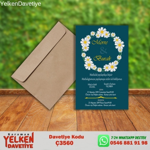 Çaycuma Zarflı Davetiye Modeli