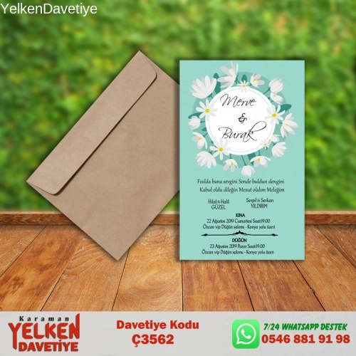 Çaycuma Zarflı Davetiye Modeli