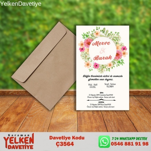 Çaycuma Zarflı Davetiye Modeli