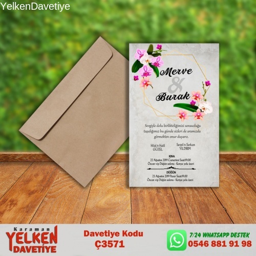 Çaycuma Zarflı Davetiye Modeli