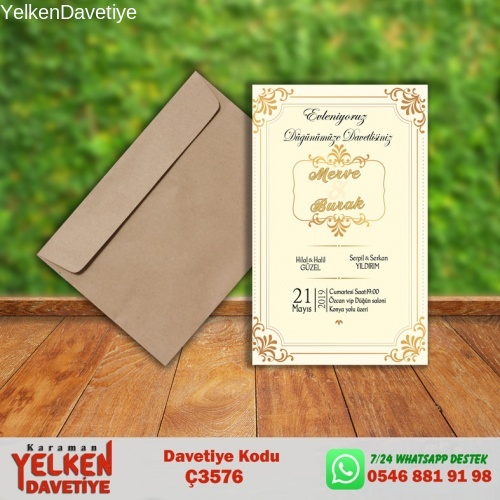 Çaycuma Zarflı Davetiye Modeli
