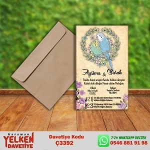 1000 Adet Çaycuma Zarflı Davetiye Modeli