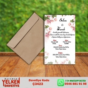 1000 Adet Çaycuma Zarflı Davetiye Modeli