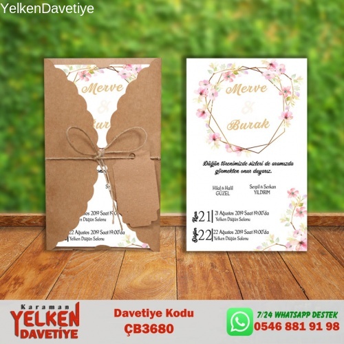 Burgu Kraft Zarflı Davetiye Modeli