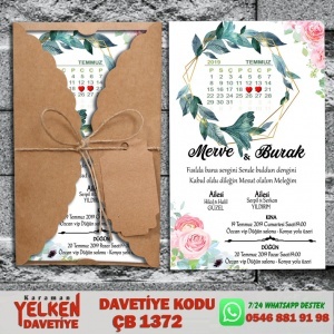 1000 Adet Burgu Kraft Zarflı Davetiye Modeli