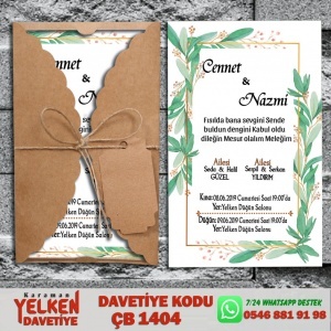 Burgu Kraft Zarflı Davetiye Modeli