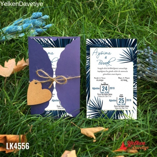 Lacivert Burgu Davetiye Modeli