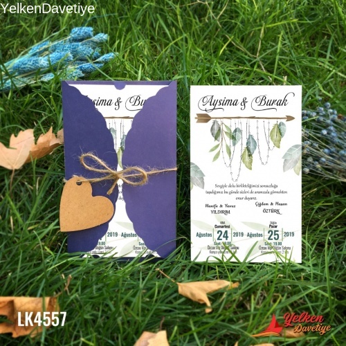 Lacivert Burgu Davetiye Modeli