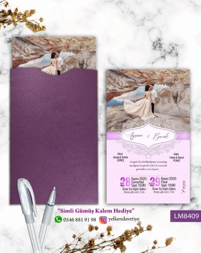 1000 Adet Mor Kapalı Zarflı Model