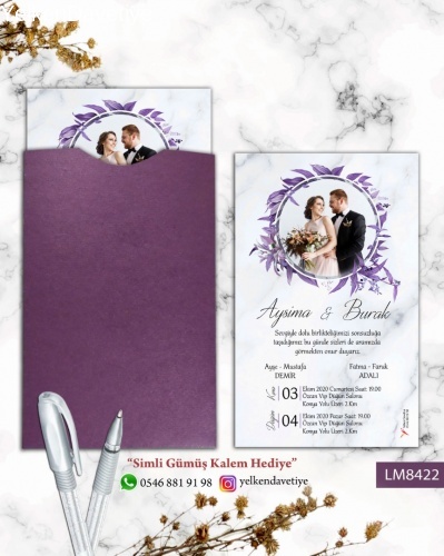 1000 Adet Mor Kapalı Zarflı Model