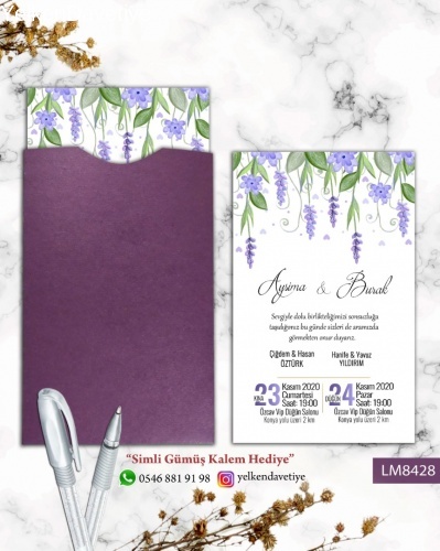 1000 Adet Mor Kapalı Zarflı Model