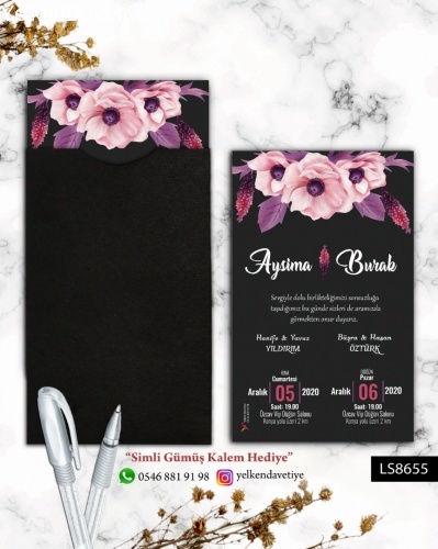 1000 Adet Siyah Kapalı Zarflı Model