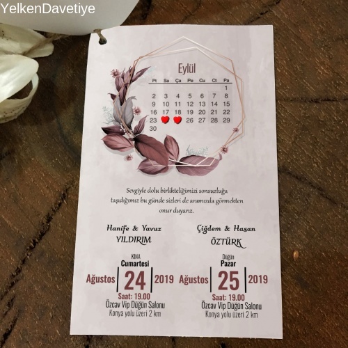 1000 Adet İkili Davetiye Modeli