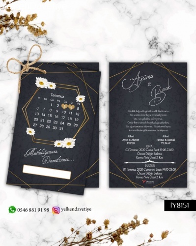 1000 Adet İkili Davetiye Modeli