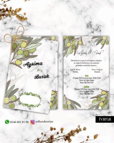 1000 Adet İkili Davetiye Modeli