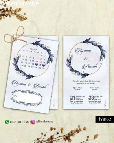 1000 Adet İkili Davetiye Modeli