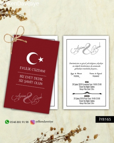 1000 Adet İkili Davetiye Modeli