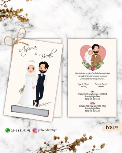 1000 Adet İkili Davetiye Modeli