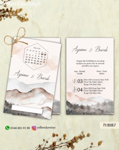 1000 Adet İkili Davetiye Modeli