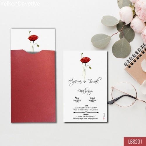 1000 Adet Bordo Kapalı Zarflı Model