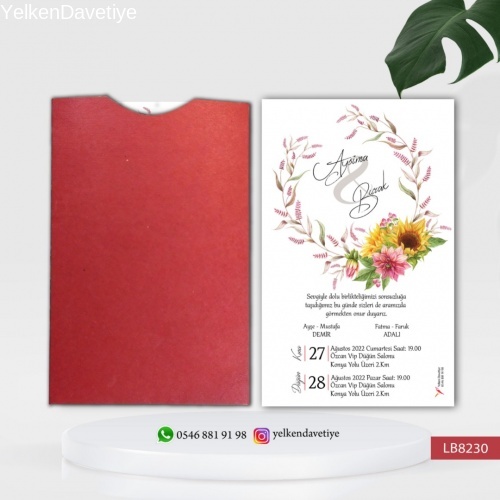 Bordo Kapalı Zarflı Model