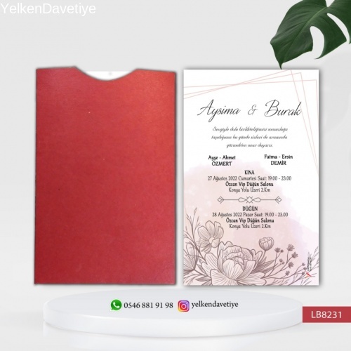 Bordo Kapalı Zarflı Model