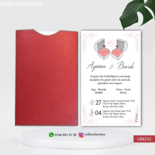 Bordo Kapalı Zarflı Model