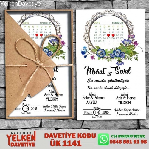 1000 Adet Üçgen Kraft Zarflı Davetiye Modeli