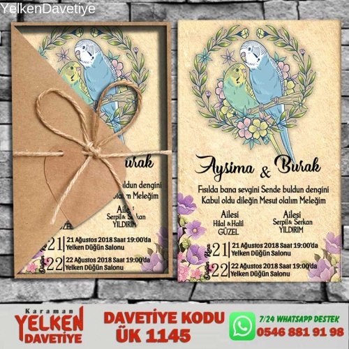 1000 Adet Üçgen Kraft Zarflı Davetiye Modeli