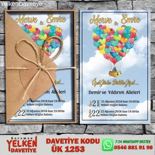 1000 Adet Üçgen Kraft Zarflı Davetiye Modeli