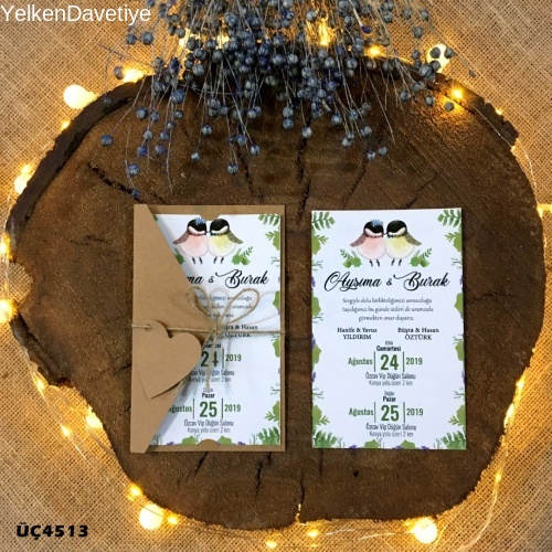 1000 Adet Üçgen Kraft Zarflı Davetiye Modeli