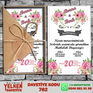 1000 Adet Üçgen Kraft Zarflı Davetiye Modeli