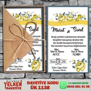 1000 Adet Üçgen Kraft Zarflı Davetiye Modeli