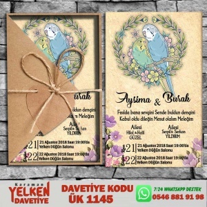 1000 Adet Üçgen Kraft Zarflı Davetiye Modeli