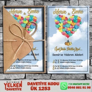 1000 Adet Üçgen Kraft Zarflı Davetiye Modeli