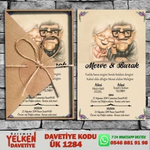 1000 Adet Üçgen Kraft Zarflı Davetiye Modeli