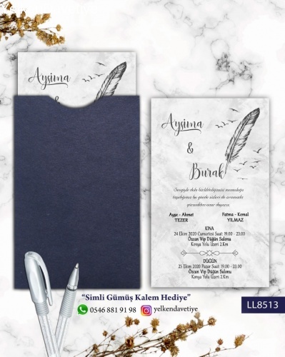 1000 Adet Lacivert Kapalı Zarflı Model