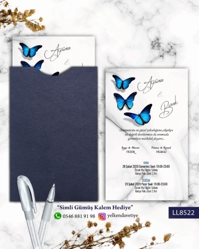 1000 Adet Lacivert Kapalı Zarflı Model