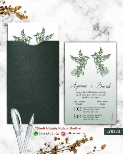 1000 Adet Yeşil Kapalı Zarflı Model